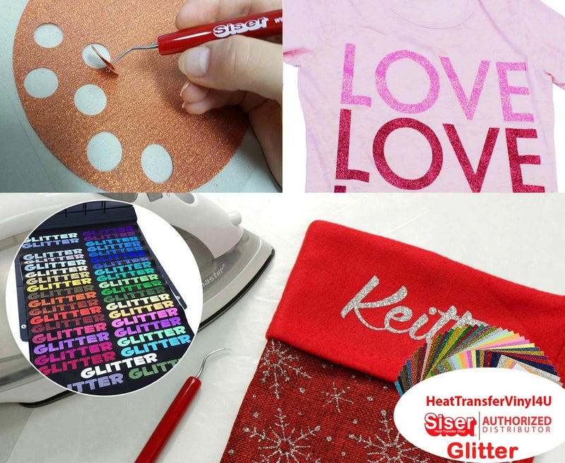 SISER Rainbow White Glitter Heat Transfer Vinyl