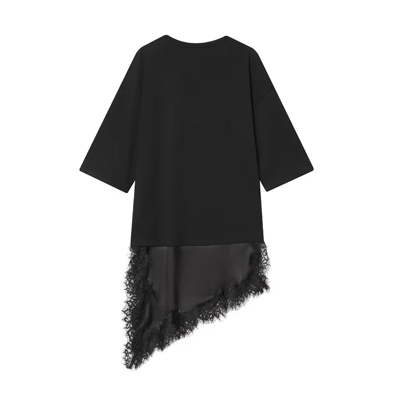 MUJER Women's Short Sleeve Asymmetric Top