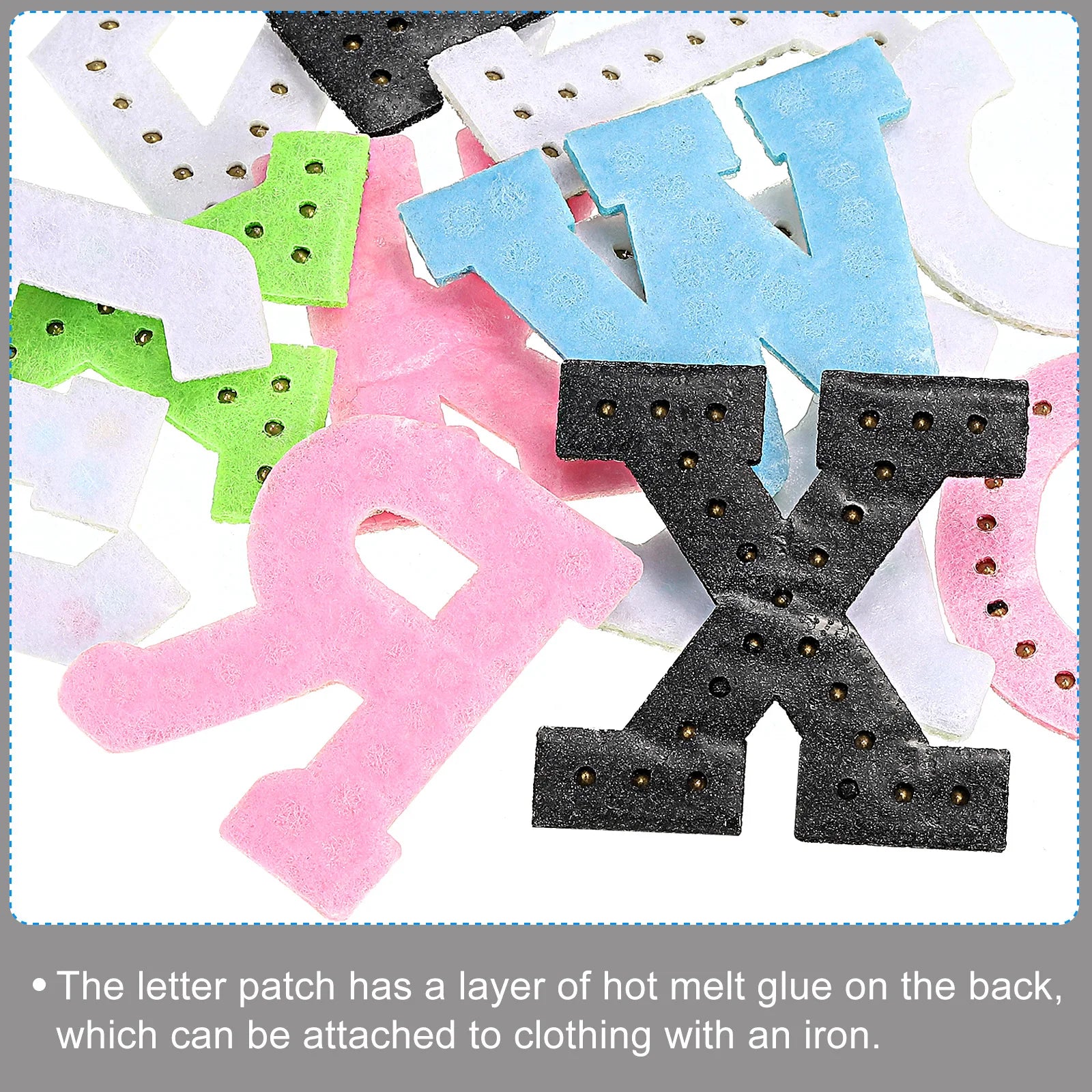 26 Pack A-Z Glitter Rhinestone Alphabet Iron-On Patches – Decorative Glitter Letters with Rhinestones for DIY Clothes Repair, Hats, Bags & Personalization