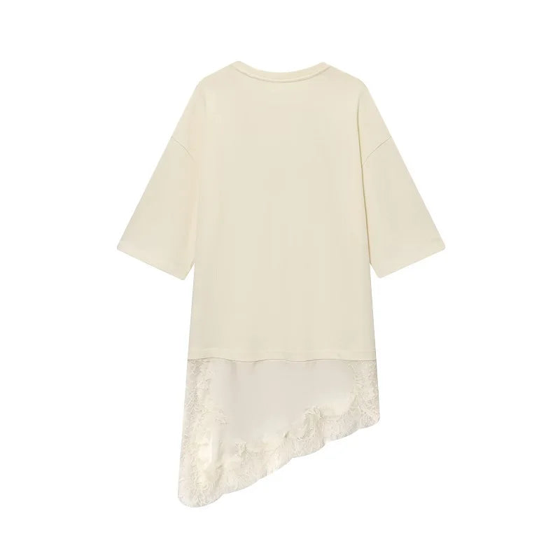 MUJER Women's Short Sleeve Asymmetric Top