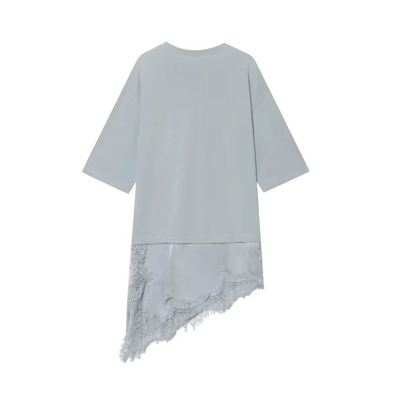 MUJER Women's Short Sleeve Asymmetric Top