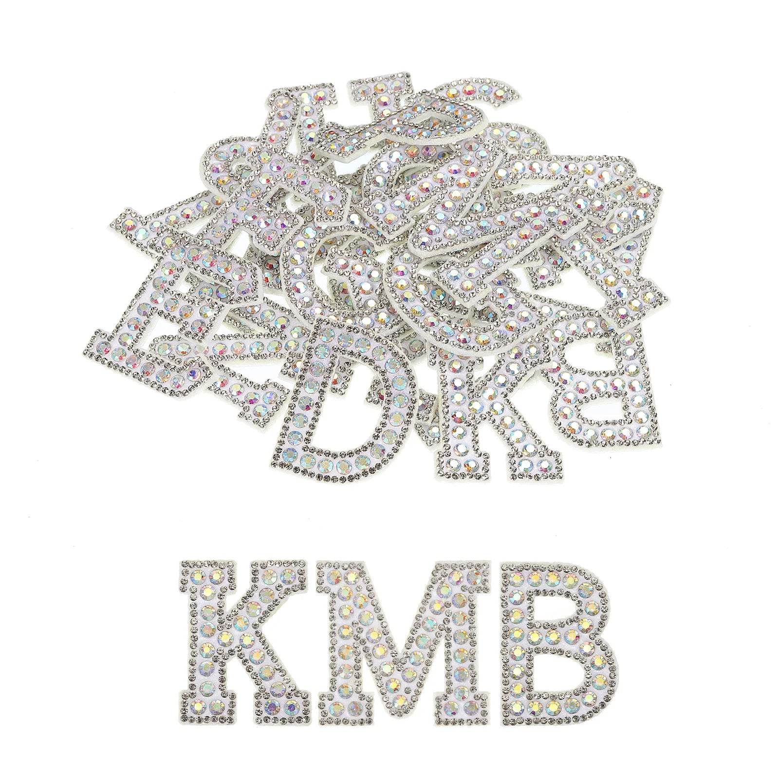 26 Pack A-Z Glitter Rhinestone Alphabet Iron-On Patches – Decorative Glitter Letters with Rhinestones for DIY Clothes Repair, Hats, Bags & Personalization