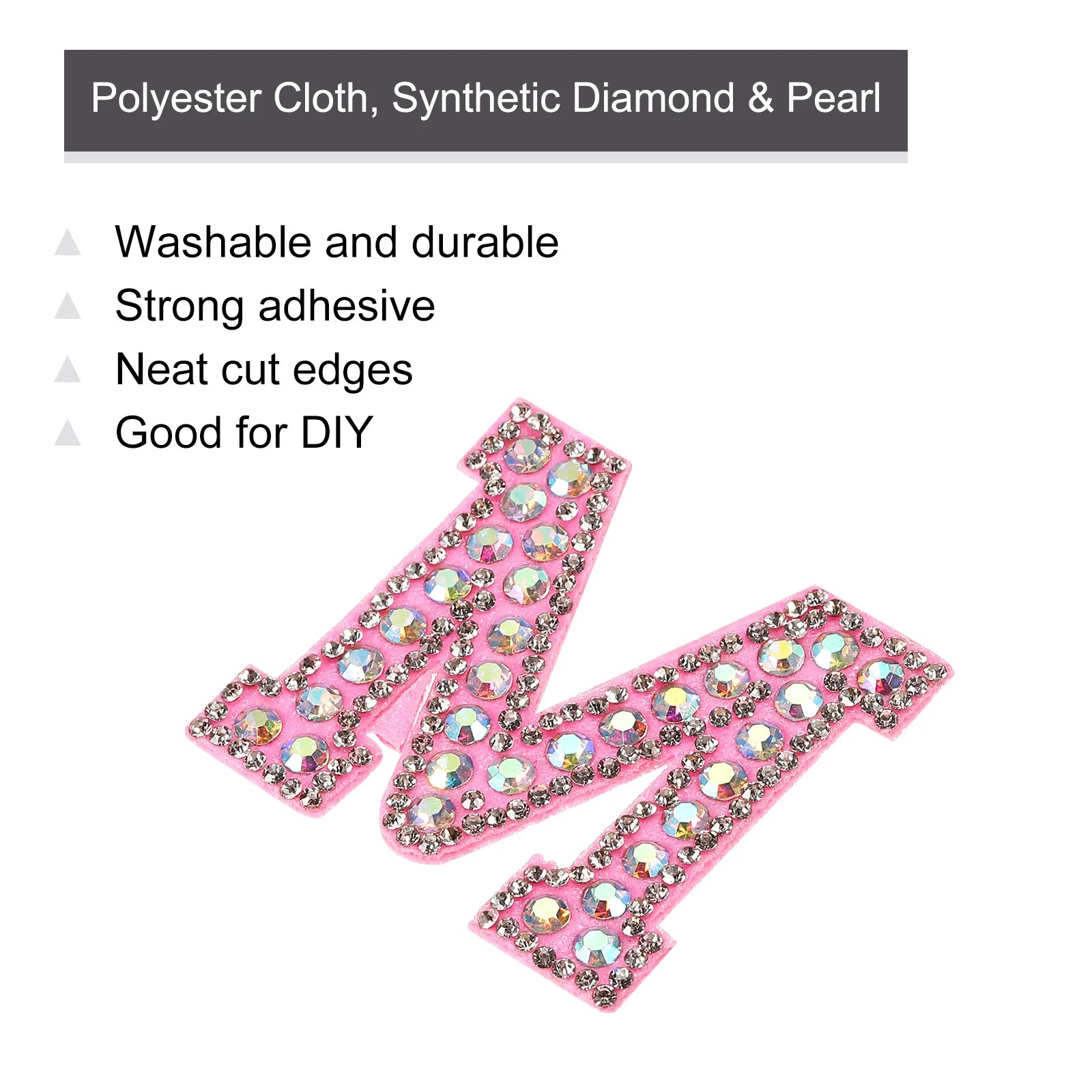 26 Pack A-Z Glitter Rhinestone Alphabet Iron-On Patches – Decorative Glitter Letters with Rhinestones for DIY Clothes Repair, Hats, Bags & Personalization