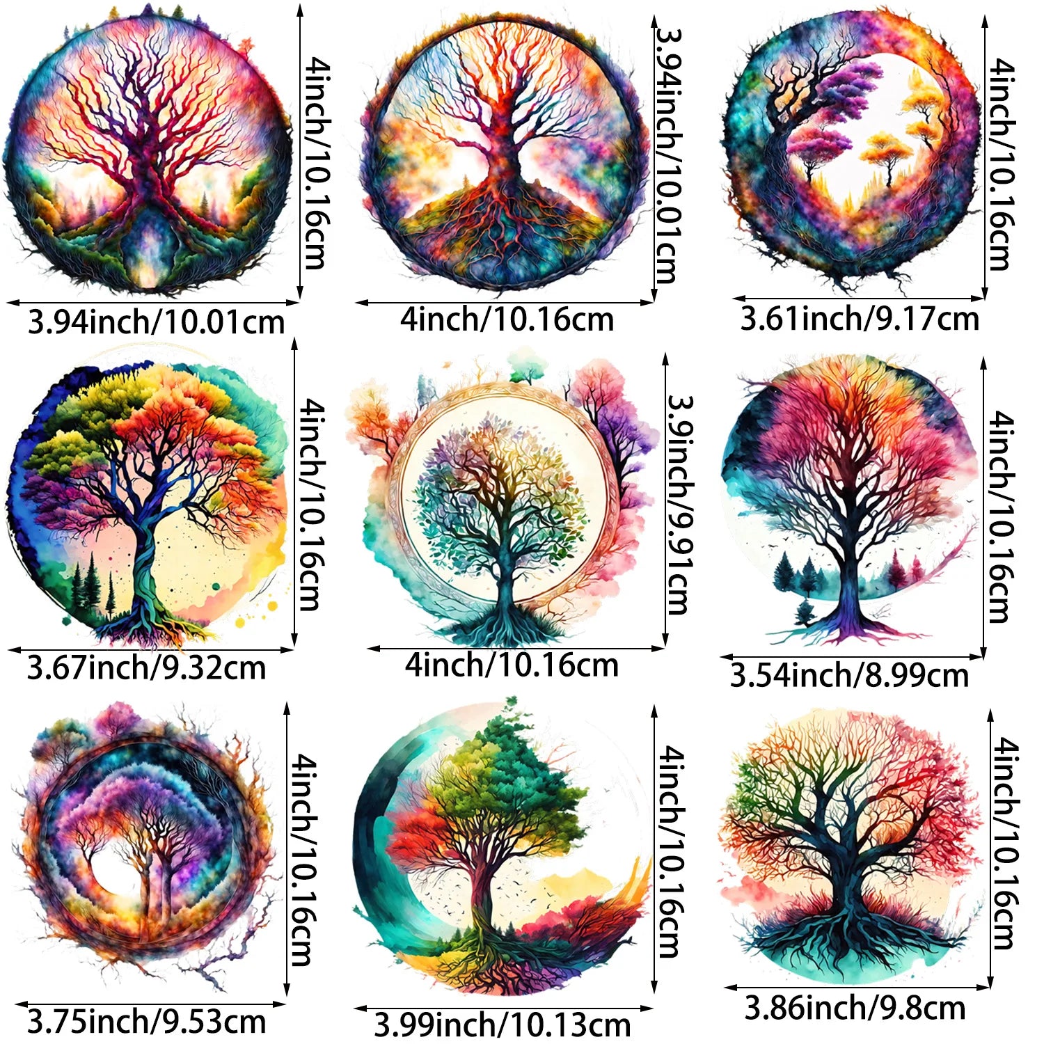 9 Sheets Fantasy Forest Iron-On Transfer Stickers – Enchanted Woodland Theme Heat Press Decals for T-Shirts, DIY Clothing, Flower & Tree Designs – Fairy, Mushroom, Gnome, Forest Flower Heat Transfers