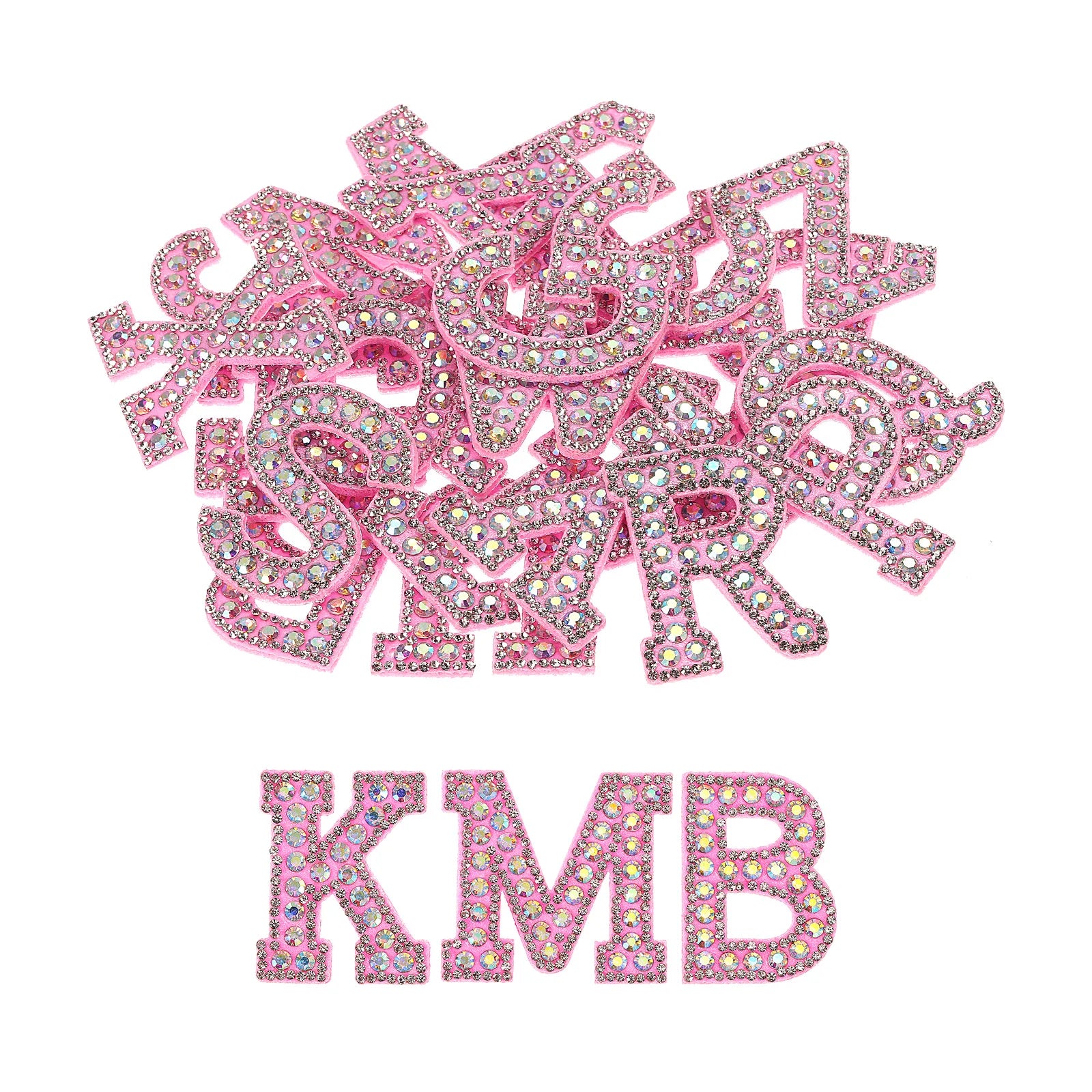 26 Pack A-Z Glitter Rhinestone Alphabet Iron-On Patches – Decorative Glitter Letters with Rhinestones for DIY Clothes Repair, Hats, Bags & Personalization