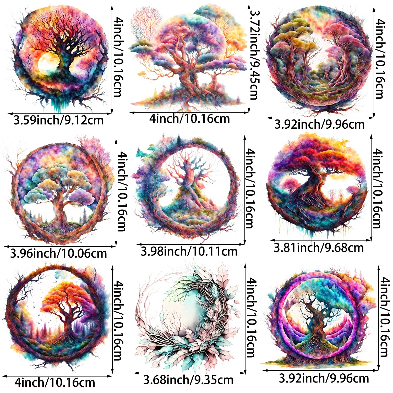 9 Sheets Fantasy Forest Iron-On Transfer Stickers – Enchanted Woodland Theme Heat Press Decals for T-Shirts, DIY Clothing, Flower & Tree Designs – Fairy, Mushroom, Gnome, Forest Flower Heat Transfers