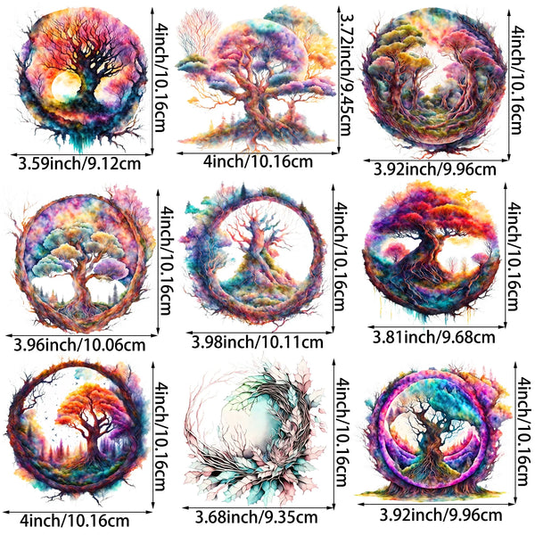 9 Sheets Fantasy Forest Iron-On Transfer Stickers – Enchanted Woodland Theme Heat Press Decals for T-Shirts, DIY Clothing, Flower & Tree Designs – Fairy, Mushroom, Gnome, Forest Flower Heat Transfers